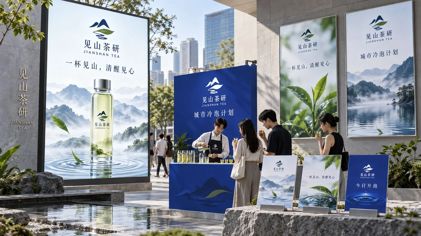 「城市冷泡计划」户外推广主视觉与试饮吧台