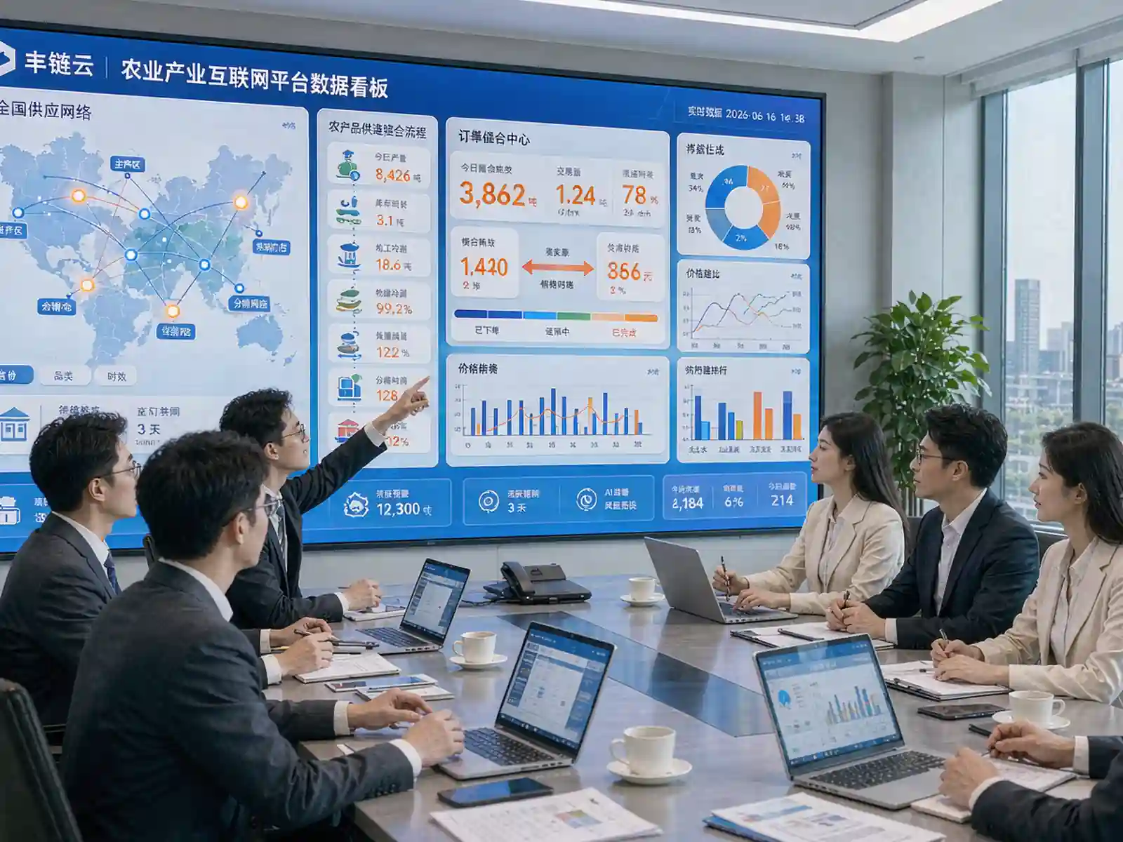 郎霖农服农业产业互联网平台数据可视化与订单撮合场景