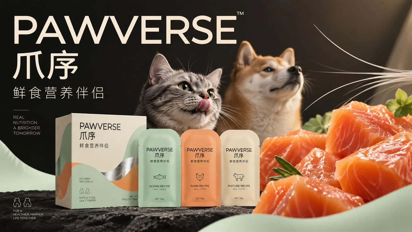 PAWVERSE 爪序·宠物鲜食营养伴侣品牌主视觉