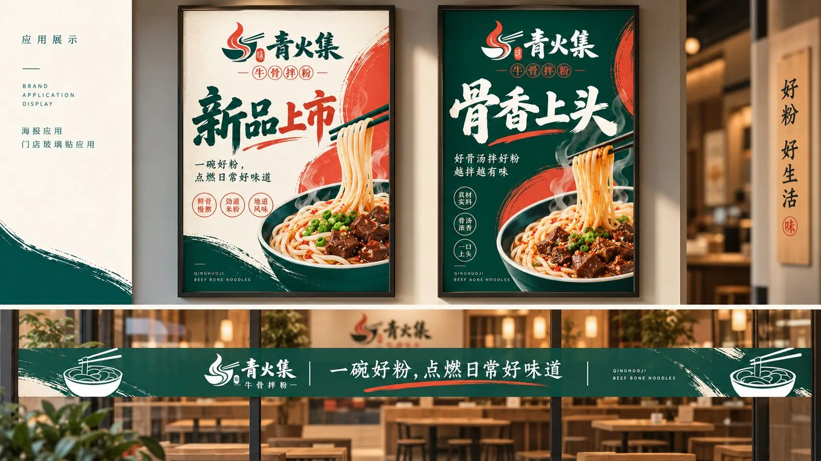 青火集 门店海报与灯箱应用