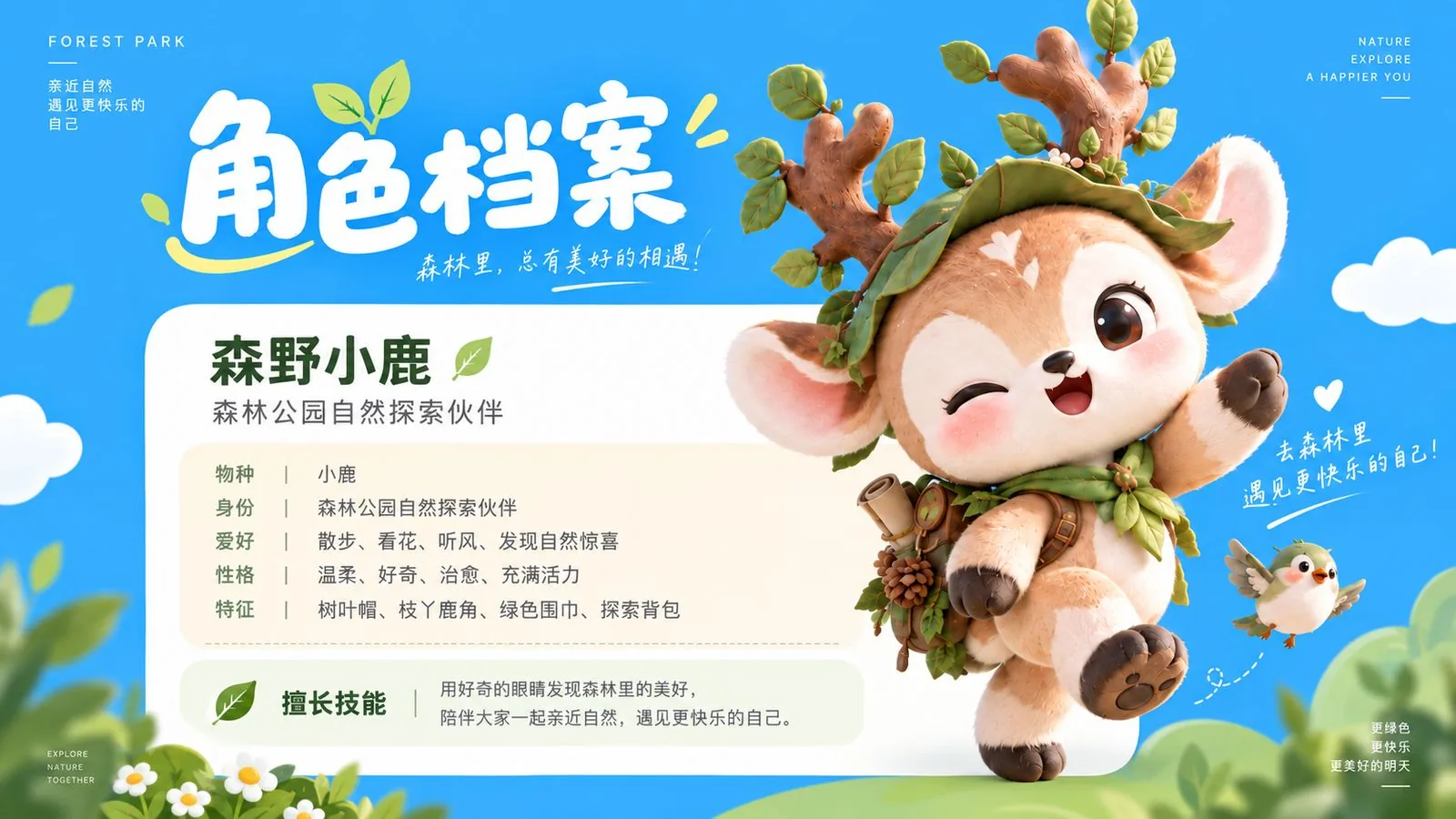 森野小鹿角色档案：小鹿精灵的物种、身份、爱好、性格与特征设定