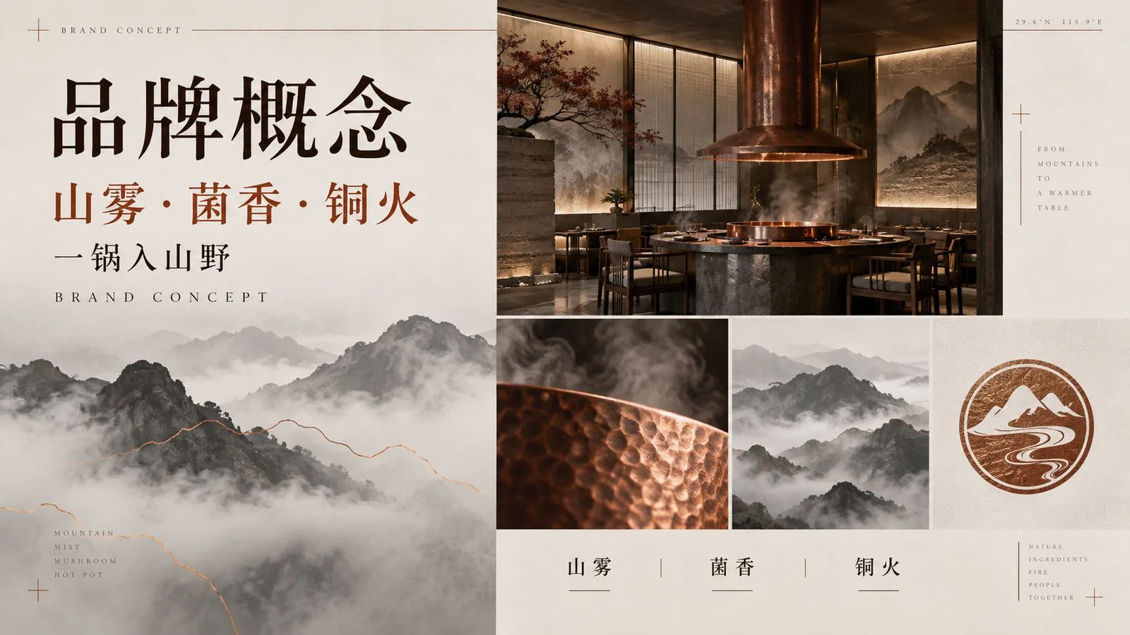 山雾铜锅·品牌概念「山雾 · 菌香 · 铜火」版式