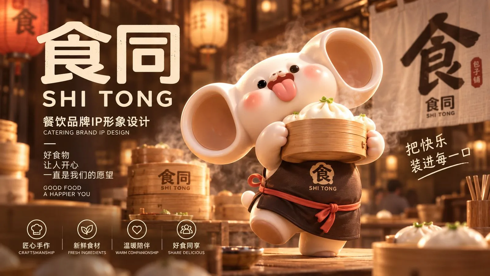 食同 SHI TONG 餐饮品牌 IP 形象设计主画面