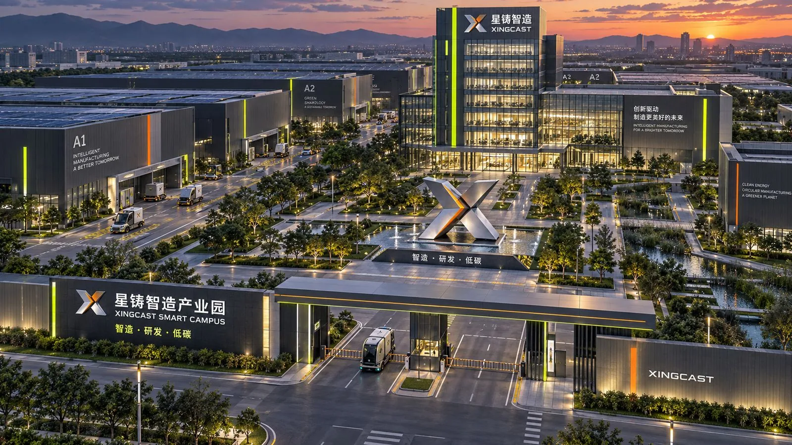 星铸智造产业园全景，XINGCAST SMART CAMPUS