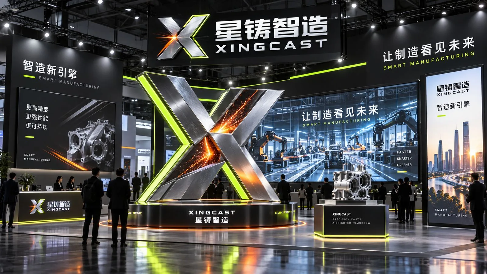 星铸智造展会展台，智造新引擎主视觉