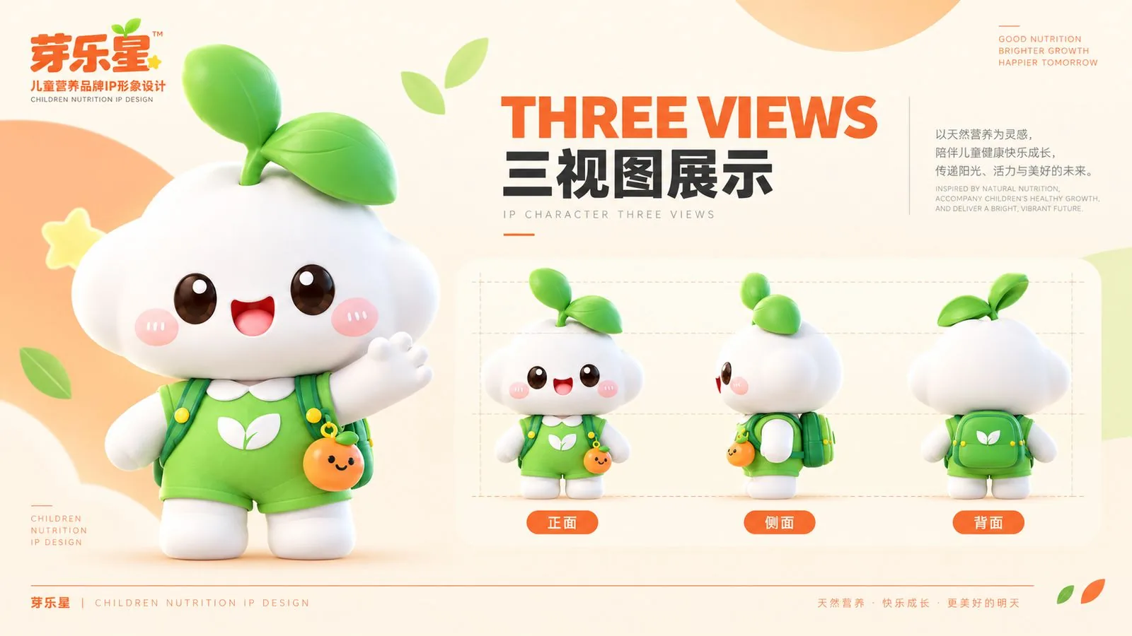 芽乐星 IP 三视图展示