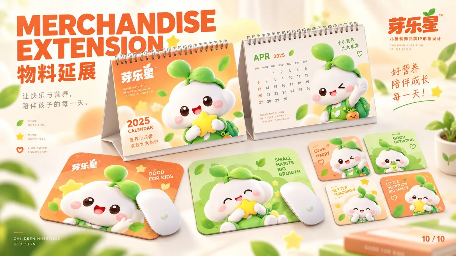 芽乐星 IP 物料延展 台历鼠标垫小卡